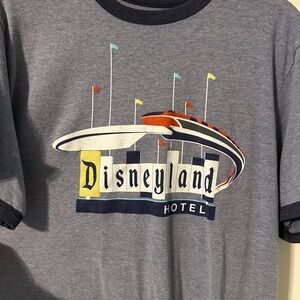 Disney Gray Short Sleeve Tee with Disneyland Hotel Graphic